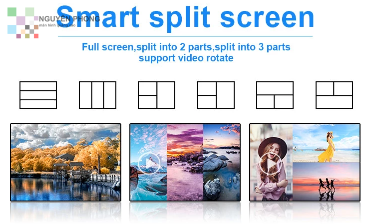 Tính năng phân cùng hiển thị trên màn hình quảng cáo LCD treo tường 43 inch