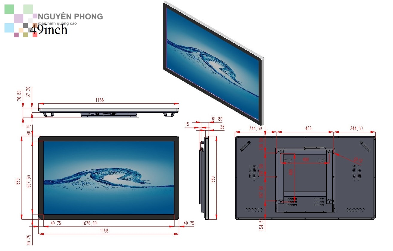 Màn hình quảng cáo LCD treo tường 49 inch