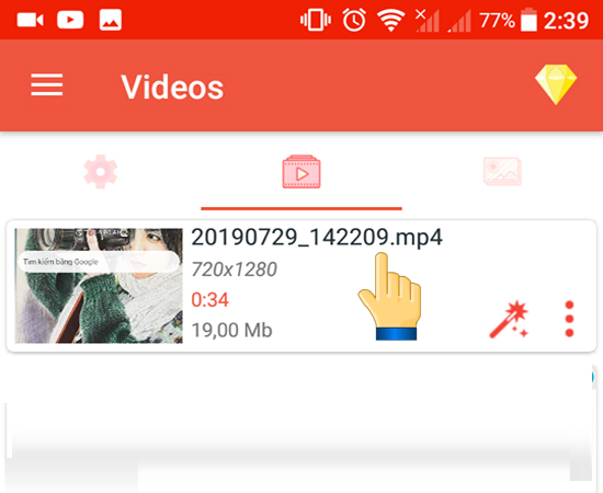 File video sau khi quay màn hình điện thoại bằng phần mềm AZ Screen Recorder