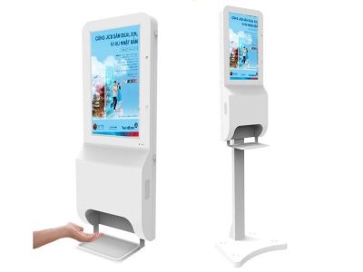 Màn hình quảng cáo LCD chân đứng tích hợp máy sát khuẩn SAMSUNG/LG - Nguyên Phong
